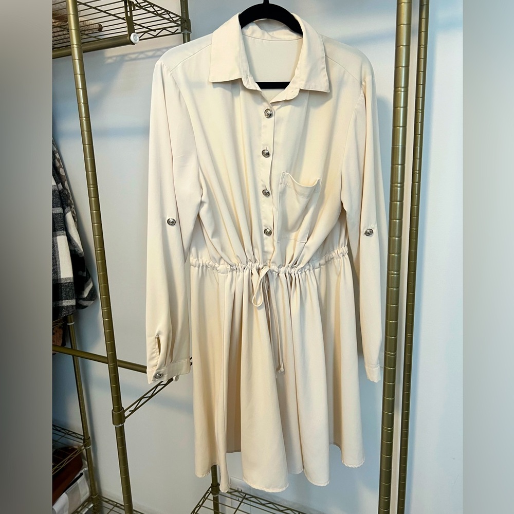Ivory Button Up Dress (L)